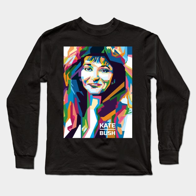 Abstract Geometric Kate Bush in WPAP Long Sleeve T-Shirt by smd90